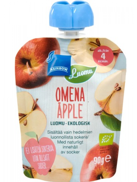 Органическое пюре Rainbow Organic Omena 90г с 4 месяцев яблоко