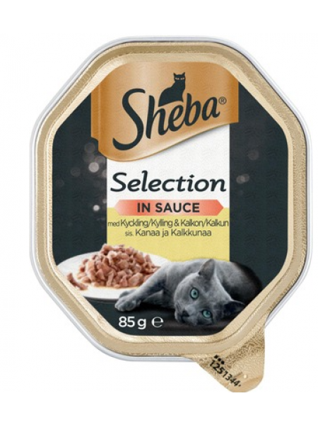 Корм для кошек Sheba Selection With Chicken & Turkey In Sauce курица и индейкой в ​​соусе 85г