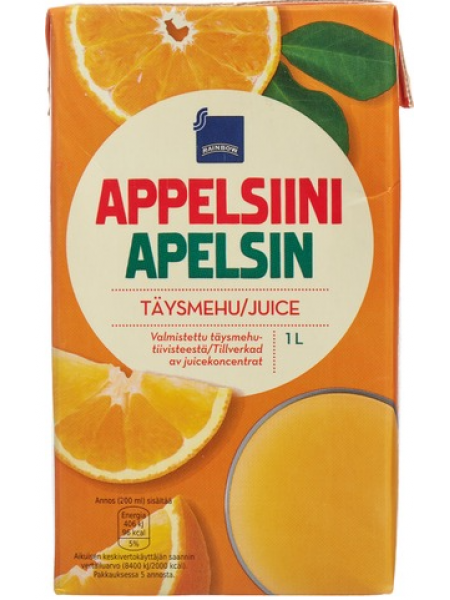 Апельсиновый сок 100% Rainbow Appelsiini 1л  