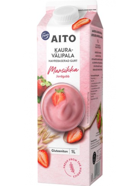 Овсяный йогурт с клубникой Fazer Aito Gluteeniton Mansikka Kauravälipala 1л