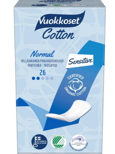Ежедневная прокладка Vuokkoset Cotton Normal Panty Cover 26 шт
