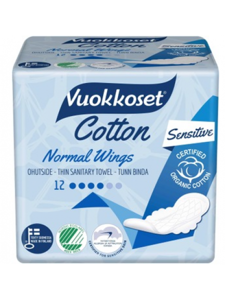 Прокладки с крылашками Vuokkoset Cotton Normal Wings 12шт