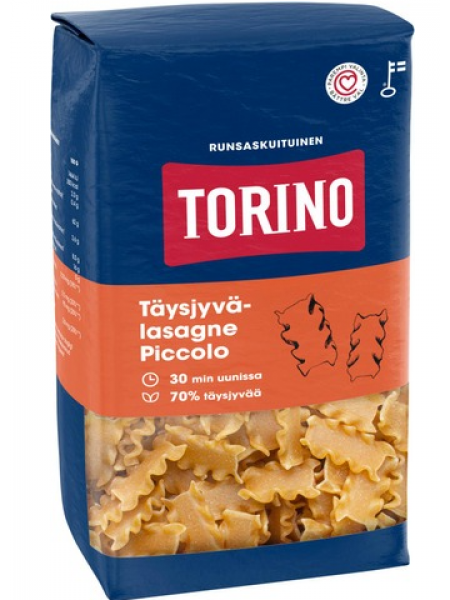 Цельнозерновая паста Torino Täysjyvä Lasagne Piccolo 400г