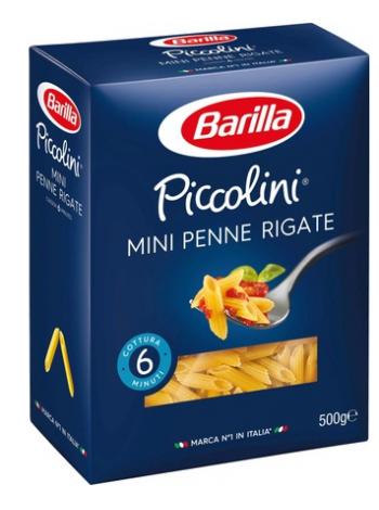 Паста Barilla Piccolini Mini Penne Rigate из твердых сортов пшеницы 500 г