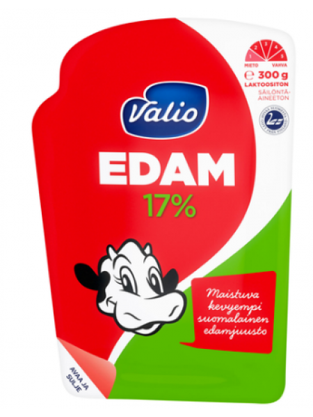 Сыр сливочный Valio Edam 17% 300г в нарезке