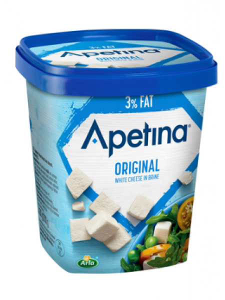 Сыр фета в рассоле Apetina Original Апетина 430/200г 3% кубики  с низким содержанием лактозы