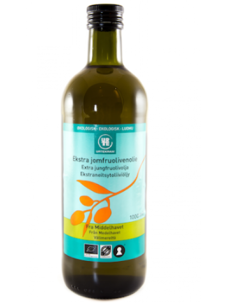 Органическое оливковое масло первого отжима Urtekram Luomu Extra-Neitsytoliiviöljy 1 л