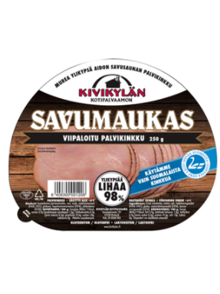 Ветчина деревенская Kivikylä Savumaukas 98% 250г нарезка