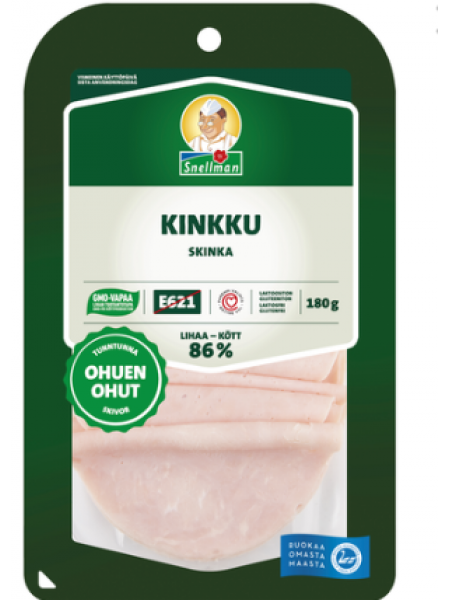 Ветчина свиная  Snellman Kinkku 86% 180г в нарезке
