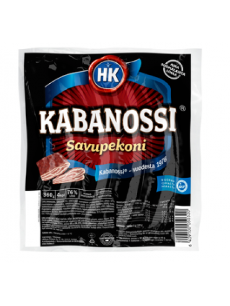 Колбаски с копченым беконом HK Kabanossi Savupekoni 360г без лактозы