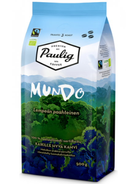 Кофе в зернах Paulig Mundo Fair trade 500 г  органический