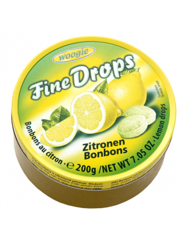 Леденцы Woogie Fine Drops Zitronen 200г лимон в ж/б
