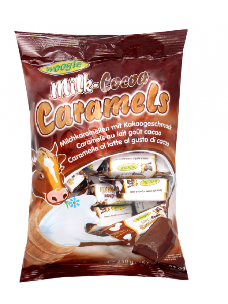 Конфеты коровка с какао Woogie Milk Cocoa Caramels 250г