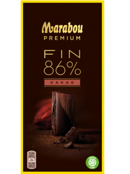 Шоколад  Marabou Premium Dark 86% Cocoa 100 г 
