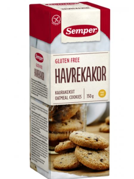 Овсяное печенье Semper Gluteen Free Havrekakor 150г без глютена