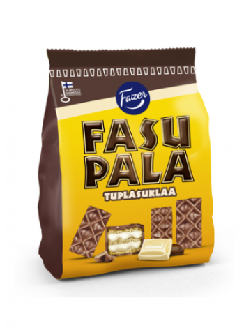 Вафли Fazer Fasupala Tuplasuklaa 215г с белым шоколадом
