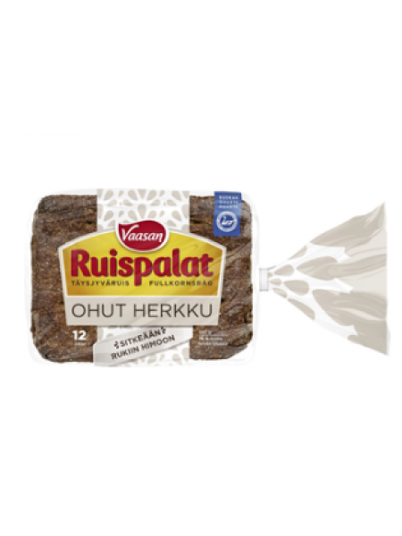 Ржаной хлеб из непросеянной муки Vaasan Ruispalat Ohut Herkku 12 шт 390г