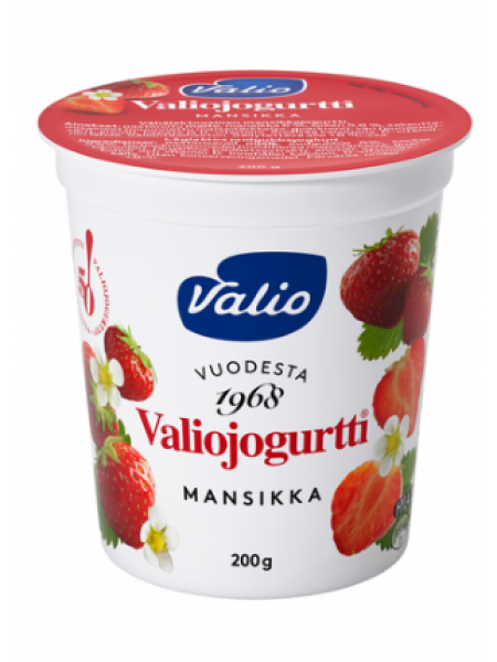 Йогурт без лактозы  Valio jogurtti mansikka HYLA 200г клубника