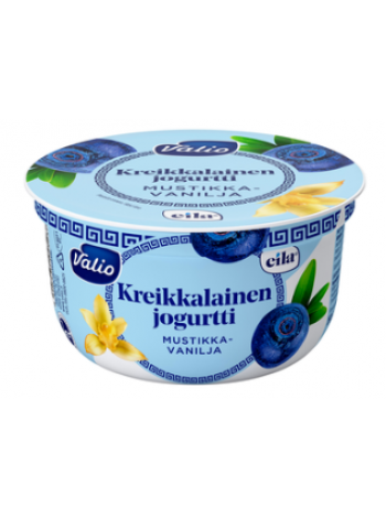 Греческий йогурт Valio kreikkalainen mustikka-vanilja 150г черника-ваниль без лактозы