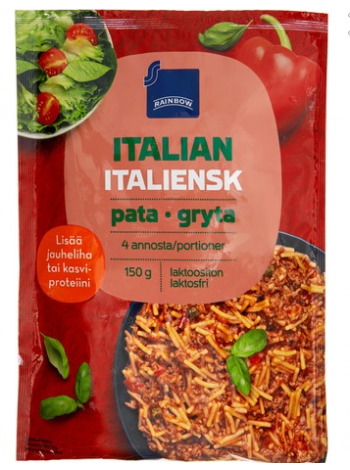 Ингредиенты для итальянского спагетти Rainbow Italianpata 150г
