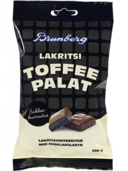 Лакричные конфеты с кофе Brunberg Lakritsi Toffee Palat 200г в шоколаде