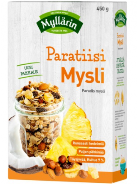 Мюсли Myllarin Paratiisi 450г экзотическая смесь фруктов