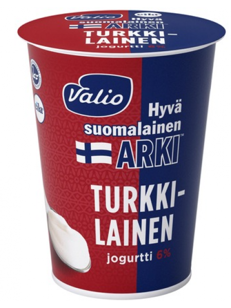 Турецкий йогурт Valio Hyvä Suomalainen Arki Turkkilainen Jogurtti 6 % 400г без лактозы