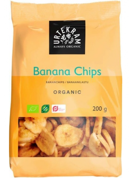 Органические банановые чипсы Urtekram 200 г