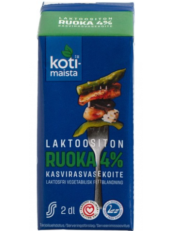 Сливки Kotimaista laktoositon Kevyt Ruoka 4% 2 дл без лактозы
