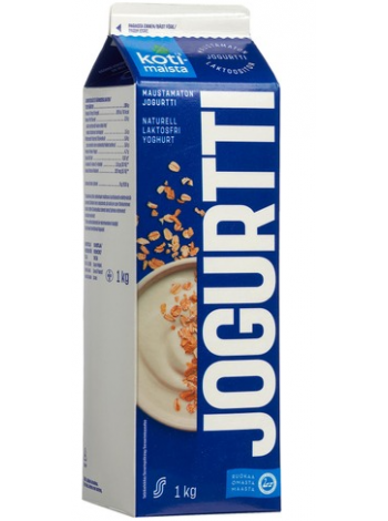 Йогурт без лактозы Kotimaista Laktoositon Maustamanton Jogurtti 1кг