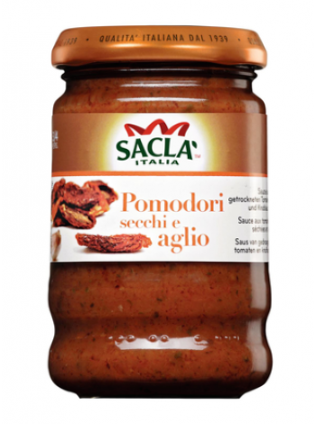 Соус песто с чесноком и вялеными помидорами Sacla Pesto pomodori Secchi & Aglio 190 г 