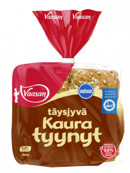 Овсяный хлеб из непросеянной муки Vaasan Täysjyvä Kauratyynyt 380г