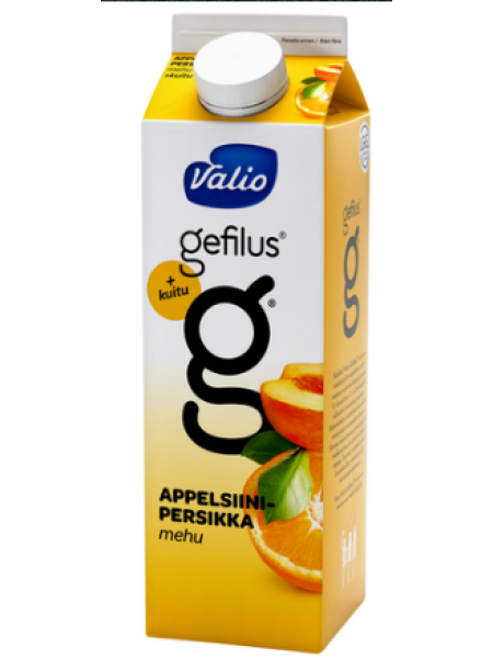 Сок Valio Gefilus  appelsiini-persikka+kuitu 1л апельсин персик клетчатка
