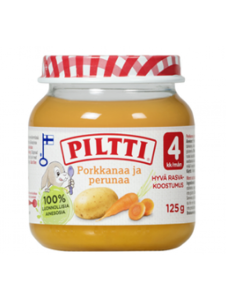Детское питание Piltti Porkkanaa Ja Perunaa 4 месяца 125 г морковь и картошка