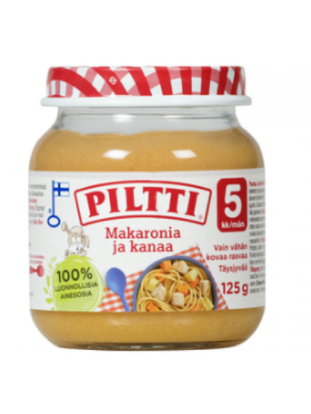 Детское питание Piltti Makaronia Ja Kanaa с 5 месяцев 125 г паста с курицей