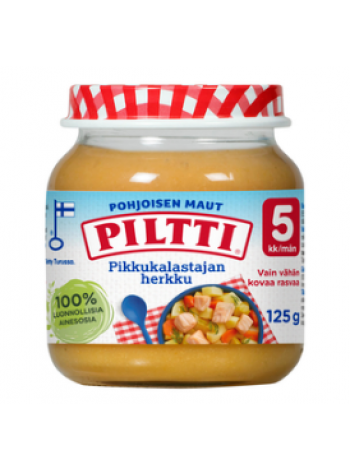 Детское питание овощи и лосось Piltti Pikkukalastajan 125 г с 5 месяцев