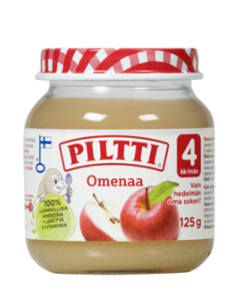Яблочное фруктовое пюре Piltti Omenaa 125 г  с 4 месяцев