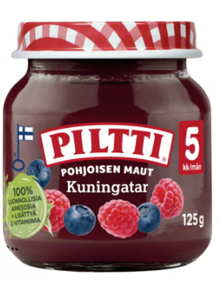 Ягодное пюре Piltti Piltti Pohjoisen Maut Kuningatar 125 г с 5 месяцев