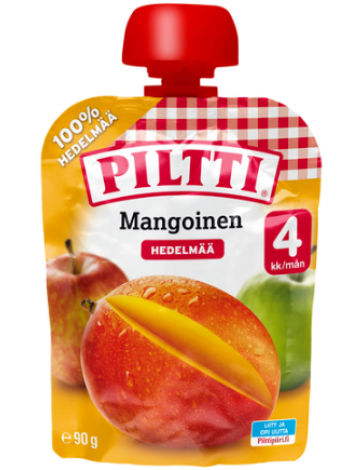 Фруктовое пюре Piltti Mangoinen 90 г манго с 4 месяцев