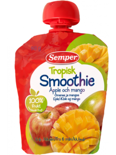 Смузи Semper Smoothie Tropisk Omenaa Ja Mangoa 90 г яблоко манго с 6 месяцев