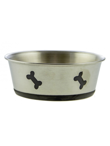 Стальная чашка для собак с силиконовой основой Silpohja 0,54л
