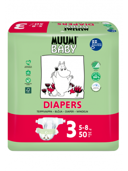 Подгузники Muumi Baby Diapers  3  50 шт 5-8 кг