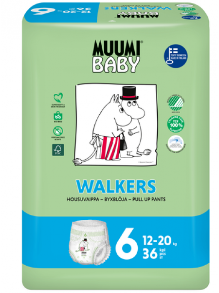Подгузники Трусики Muumi Baby Walkers 6  12-20 кг 36шт