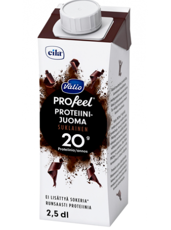 Несладкий протеиновый напиток шоколадный Valio PROfeel sokeroimaton proteiinijuoma suklainen UHT 2,5 дл