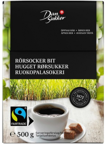 Сахар темный тростниковый кусковой DanSukker Ruokopalasokeri 500г