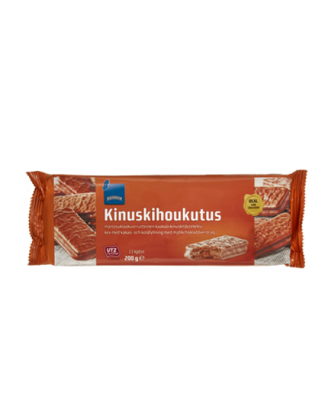 Печенье Rainbow Kinuskihoukutus с какао-карамельной начинкой в ​​молочном шоколаде 175г