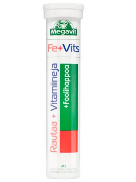Витамины растворимые Megavit железо +вит.С, В12 и фолиевая кислота 20шт	