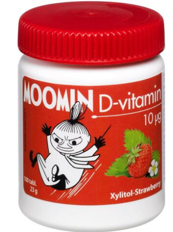 Витамин D Муми-тролль10 мкг ксилит, клубника леденцы 100 таблеток 23 г