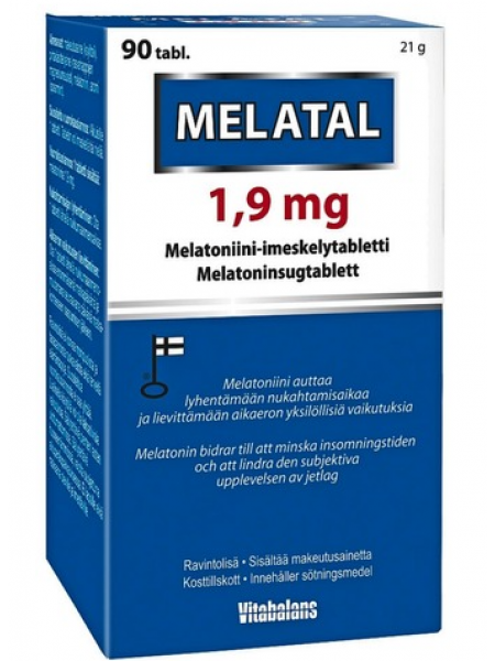 Пастилки мелатонина Melatal 1.9мг melatoniini 90 таблеток