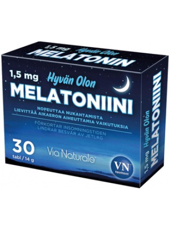 Мелатонин Via Naturale Hyvän Olon Melatoniini 1,5 мг 30 таблеток